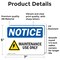 Signmission Maintenance Use Only Sign With Symbol, 7 in W x Rectangle, Vinyl Decal OS-2PACK-NS-D-57-L-14112 - alternate 6